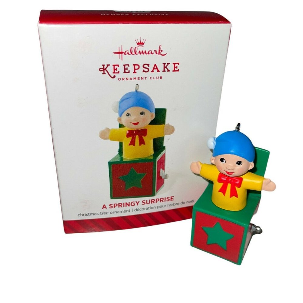 Hallmark Ornament A Springy Surprise Jack-in-the-Box 2014 CLUB EXCLUSIVE